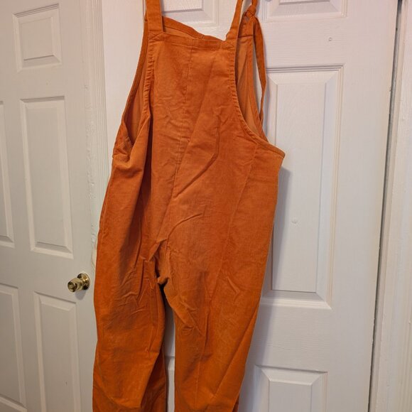 Lucy & Yak Orange Corduroy Overalls : Original Dungarees Organic Corduroy - Picture 2 of 6